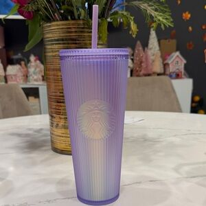 Starbucks Iridescent Purple Tumbler with Straw